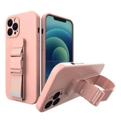 Abbildung von Rope Case Gel mit Lanyard Kette Tasche Xiaomi Poco X3 NFC rosa