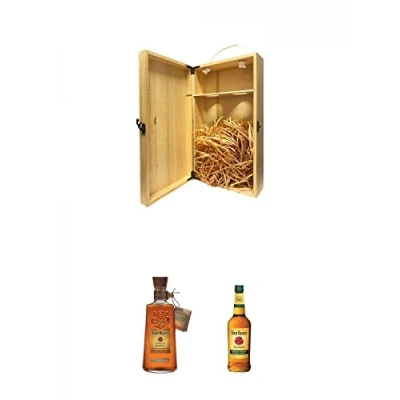 Abbildung von 1a Whisky Holzbox für 2 Flaschen mit Hakenverschluss + Four Roses Single Barrel Selection Straight Bourbon 0,7 Liter