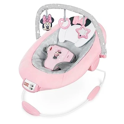 Abbildung von Bright Starts Disney Baby MINNIE MOUSE Infant to Toddler Rocker &amp; Seat with Vibrations and Removable Toy Bar, 0 30 Months Up 40 lbs (Forever Besties)