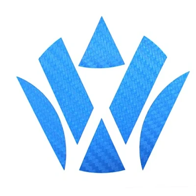 Abbildung von Finest Folia Emblem Ecken Inlays Folie Aufkleber passgenau (K006 Carbon Blau)