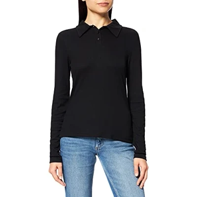 Abbildung von NA KD Damen Buttoned Collar Top Hemd, Schwarz, 2XS