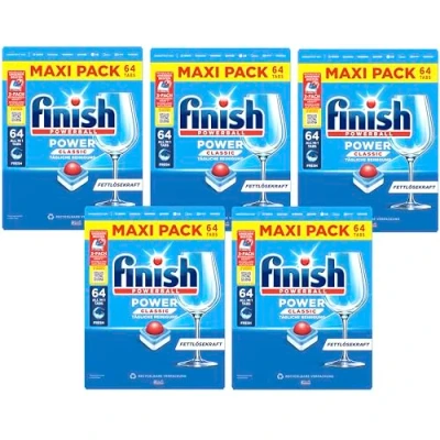 Abbildung von Finish Power Classic Spülmaschinentabs, Maxi Pack, 320 Tabs (5 x 64 Tabs)