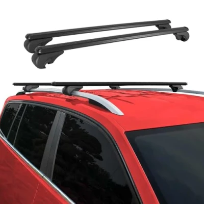 Abbildung von OMAC Dachträger kompatibel mit Jeep Renegade 2014 2024 Gepäckträger Grundträger Alu Schwarz 2X