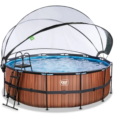 Abbildung von EXIT Pool mit Abdeckung ø427cm Wood