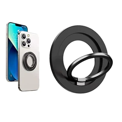 Abbildung von Magnetic Mobile Phone Ring Holder, 360 Adjustable Finger Grip and Stand for iPhone 14 13 12 Series Accessories