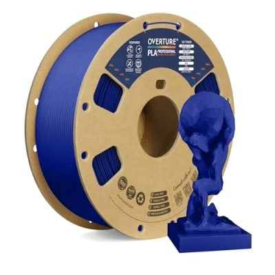 Abbildung von OVERTURE PLA Plus (PLA+) Filament 1,75 mm, professionelle Festigkeit, 1kg (2,2 lbs), Maßgenauigkeit +/ 0,02 für 3D Drucker (Dunkelblau)