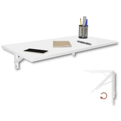 Abbildung von KDR Produktgestaltung Klapptisch 80x40 Wandklapptisch Esstisch Küchentisch Schreibtisch Wand Tisch, Weiß
