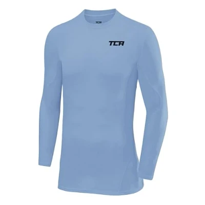 Abbildung von TCA Jungen SuperThermal Kompressionsshirt Atmungsaktiv Langarm Funktionsshirts Schnell Trocknend Sportshirt Laufshirt Hellblau, 10 12 Jahre