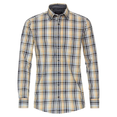 Abbildung von Casamoda Freizeit Kariert Casual FIT Hemd, Herren, Größe: Large, Gelb