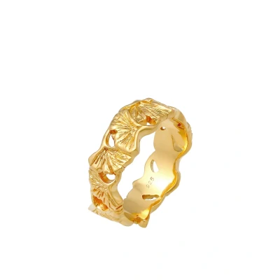 Abbildung von Elli LEAF Optic Ring goldcoloured, Damen, Größe: 54, Gold coloured