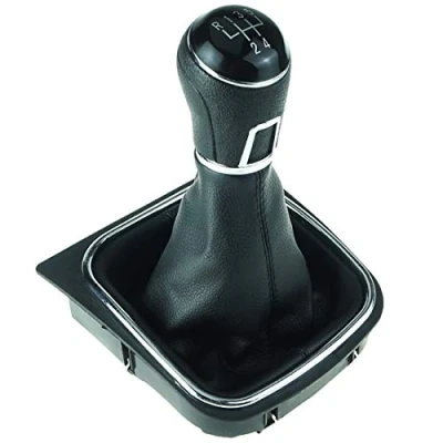 Abbildung von Do!LED Schaltknauf Schaltsack Schaltmanschette Rahmen 5 Gang schwarze Naht