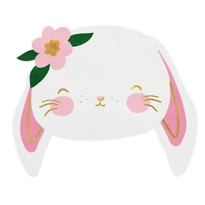 Abbildung von PartyDeco Servietten Hase 20 Stück 14,5x12cm 3 lagig Papierservietten Geburtstagsservietten Mädchen