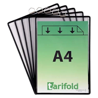 Abbildung von Djois made by Tarifold 154507 Pack 5 Hängetaschen für Dokumente, A4, Metallgriff, robuster Rahmen aus Stahldraht, Farbe Schwarz (5 Stück)