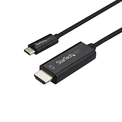 Abbildung von StarTech.com USB C HDMI Kabel 1m Video Adapter UHD 4K 60 Hz DP 1.2 Alt Mode HBR2 Audio 2.0 Type HDCP 2.2/1.4 Thunderbolt 3 kompatibel Schwarz (CDP2HD1MBNL)