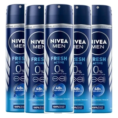 Abbildung von NIVEA MEN Fresh Active Deo Spray, Deodorant mit einzigartiger INFINIFRESH Formel und Meeresextrakten, ohne Aluminium (ACH) für 48h Schutz (150 ml)