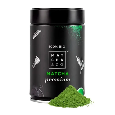 Abbildung von Matcha &amp; CO 100 % biologischer Premium Tee 80 g [Zeremonielle Premiumqualität]. Bio Grünteepulver aus Japan. Zeremonieller Tee. natürlicher Grüntee