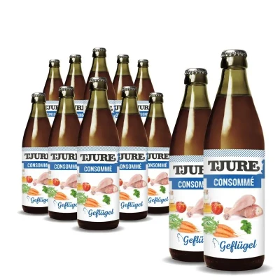 Abbildung von TJURE Kraftbrühe Consommé Geflügel 2 x 320ml Flüssignahrung für Hunde und Katzen Optimaler Energieliferant Flüssigkeitszufuhr trinkfaule Vierbeiner Stubentiger
