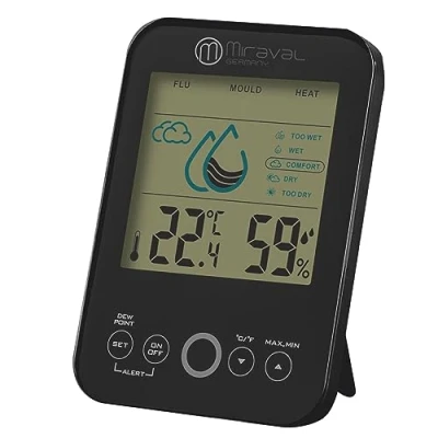 Abbildung von Raumklimastation Schimmelwarner 5 Stufen Lüftungsempfehlung Hygrometer Temperaturstation