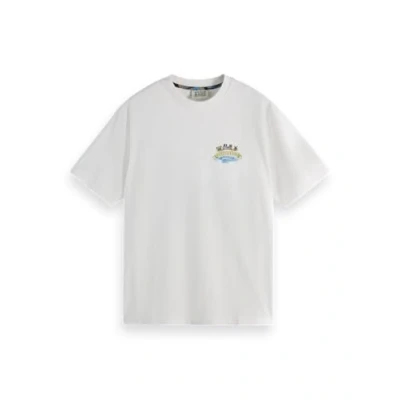 Abbildung von Scotch &amp; Soda Front AND BACK Artwork Tshirt print, Herren, Größe: Large, White