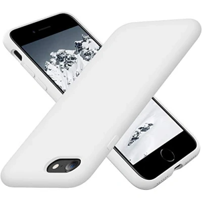 Abbildung von Cordking Designed for iPhone SE Case 2022/2020, 7 8 Case, Silicone Ultra Slim Shockproof Phone with [Soft Microfiber Lining], 4.7 inch, White