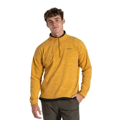 Abbildung von Craghoppers Herren Esk Kapuzenpullover aus Fleece mit halbem Reißverschluss Pullover, Warbl Yellow, L