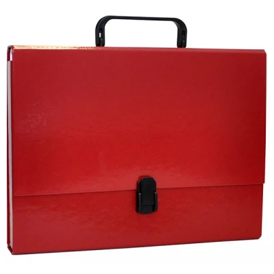 Abbildung von OFFICE PRODUCTS 21187811 08 Sammelbox PP Kunststoff mit Griff und Verschluss, A4, 5 cm, weinrot