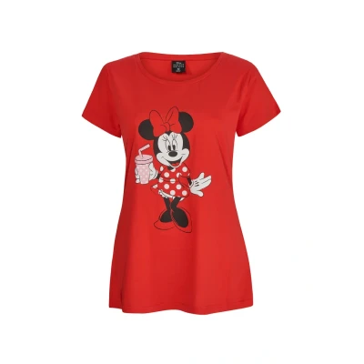 Abbildung von Mickey &amp; Minnie Tshirt print, Damen, Größe: Medium, Rot