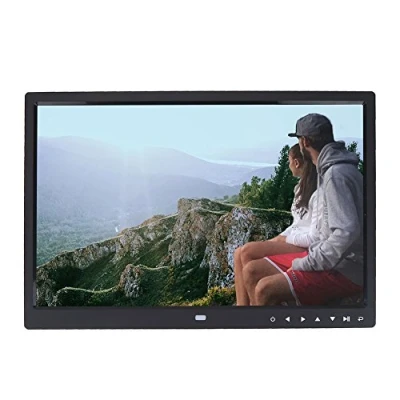 Abbildung von Digitaler Bilderrahmen, 15 Zoll Touch Taste Elektronischer Fotorahmen, 1280 x 800 HD, Foto/Musik/Video Player Kalender Wecker, Fernbedienung für ältere Menschen, Studenten, Freunde(schwarz)