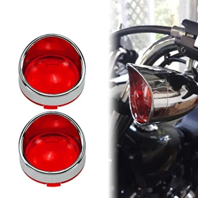 Abbildung von HDBUBALUS Motorrad ABS Visier Stil Blinker Linse Blenden Abdeckung für Harley Custom Cruiser #5