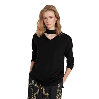 Abbildung von Trendyol Damen TWOAW20KZ0220 Sweatshirt, Schwarz, 42