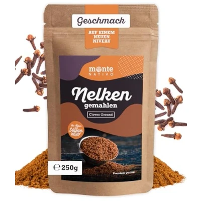 Abbildung von Nelken gemahlen Monte Nativo (250g) Gewürznelken ideal zum Kochen und Backen Gemahlene als Nelkentee oder Glühweingewürz Ground Cloves