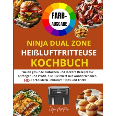 Abbildung von NINJA DUAL ZONE HEIßLUFTFRITTEUSE KOCHBUCH [FARBAUSGABE]: Vielen gesunde einfachen und leckere Rezepte für Anfänger Profis, alle illustriert mit ... HD Farbbildern, inklusive Tipps Tricks