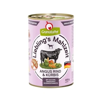 Abbildung von GranataPet Liebling&#039;s Mahlzeit Angus Rind &amp; Kürbis, Nassfutter für Hunde, Hundefutter ohne Getreide Zuckerzusätze, Alleinfuttermittel, 6 x 400 g