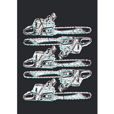 Abbildung von Notizbuch A5 liniert mit Softcover Design: Kettensägen Motorsägen Baumfäller: 120 linierte DIN Seiten