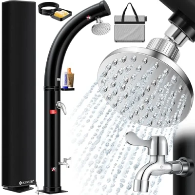 Abbildung von KESSER Solardusche, Solar Gartendusche Solardusche mit Schutzhaube + Duschablage