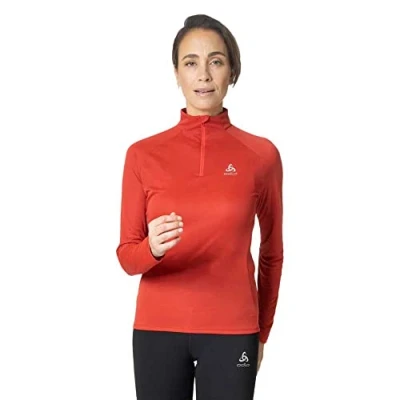 Abbildung von Odlo Damen Langarm Shirt mit halben Reißverschluss ESSENTIALS, sharp green, XS