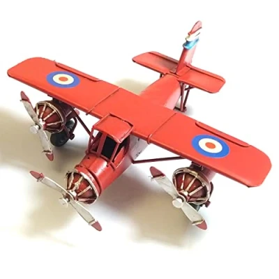 Abbildung von Dynasun Modellflugzeug Car 2004D 2440, (1 tlg), Flugzeug Rot 16cm Vintage Flugzeugmodell aus Metall