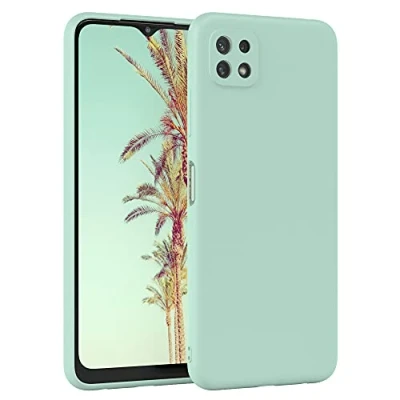 Abbildung von EAZY Case Silikonhülle für Samsung Galaxy A22 5G Hülle Silikon Grün weich stoßfeste Handyhülle Schutzhülle mit Kameraschutz Dünn Premium Schutz Cover TPU Phone Bumper in Mint