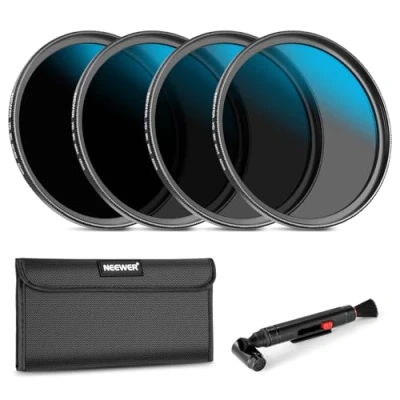 Abbildung von NEEWER 62mm ND Filter Set, ND16/ND32/ND64/ND1000, Linsen Reinigungsstift, Filtertasche, HD Zubehörsatz, kompatibel mit Canon Nikon Sony Kamera Objektiv