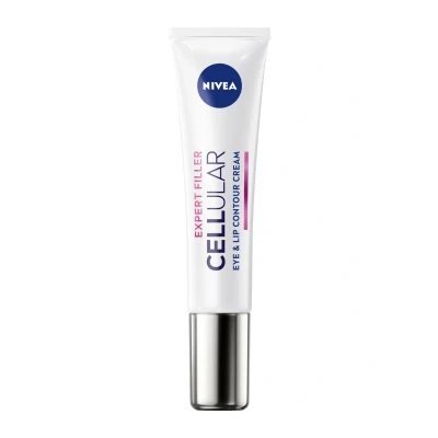 Abbildung von NIVEA Cellular Expert Filler Augen &amp; Lippen Konturpflege, straffende Anti Falten Augencreme mit Hyaluron Folsäure, Lippenpflege zur Straffung der Lippenkontur (15 ml)