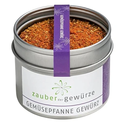 Abbildung von Zauber der Gewürze Gemüsepfanne Gewürz, Gewürzmischung, lecker auch für andere Gemüsegerichte, Auflauf und Gratin, Premium Qualität in wiederverschließbarer Aroma Dose, 70 g