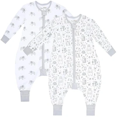 Abbildung von Mama Cheetah Toddler Schlafsack mit Füßen, Long Sleeve 0,5 TOG Bio Baumwolle Baby Beinen, Wearable Decke für Wanderer w / 2 Wege Reißverschluss, Kleinkind Decke, 4 5T
