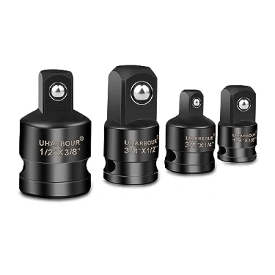 Abbildung von UHARBOUR Stecknussadapter Adapter Satz 3/8 auf 1/2, 1/4 3/8, 1/4, 1/2 Zoll Schlagschrauber Adapter, Winkeladapter Stecknuss SteckschlüSsel