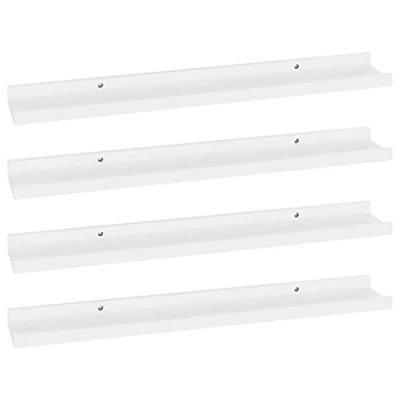 Abbildung von vidaXL 4X Wandregal Bücherregal Wandboard Schweberegal Hängeregal Dekoregal Freischwebend Regal Büroregal Wandablage Weiß 60x9x3cm