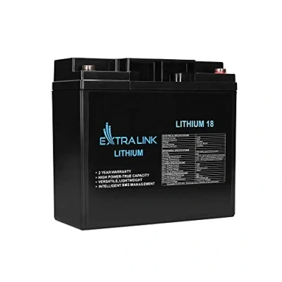 Abbildung von Extralink LiFePO4 18AH Lithium Batterie 12V Unbeaufsichtigtes BMS kein Memory Effekt Akku kompakte Größe geringes Gewicht pefekt für Wohnmobil Boot Camping Solaranlage Solar