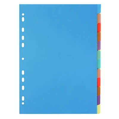 Abbildung von Exacompta 3612E Premium Register Chromaline für DIN A4 aus langlebigem Kunststoff 12 teilig volle Höhe 21 x 29,7 cm transluzent 2 6 Farben mit Indexseite zum selbstgestalten Trennblätter