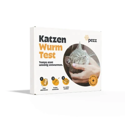 Abbildung von Pezz Wurmtest für Katzen (Standard) zum Testen auf die häufigsten Wurmarten Labor Befund inkl. Handlungsempfehlung mit gratis Versand (1 Stück)
