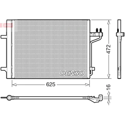 Abbildung von DENSO DCN10047 Klimakondensator mit Trockner R 134a FORD: KUGA 2, Tourneo Connect / Grand V408 Kombi