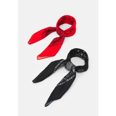 Abbildung von Urban Classics Bandana Unisex 2 PACK Tuch, Herren, Größe: One Size, Black/red