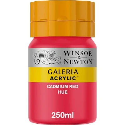 Abbildung von Winsor &amp; Newton 2137095 Galeria Acrylfarbe, hohe Pigmentierung, lichtecht, buttrige Konsistenz, 250 ml Tube Kadmiumrot